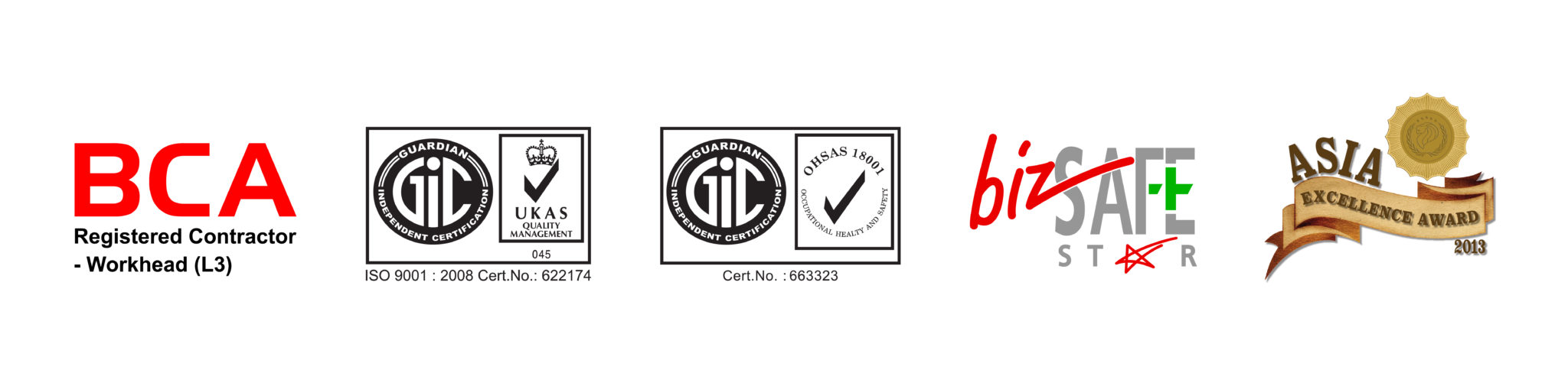 BCA, ISO, BizSafe, AEA logo